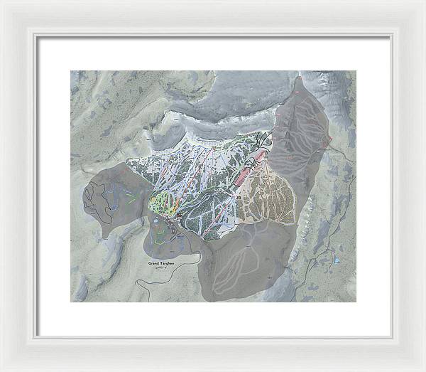 Grand Targhee Ski Trail Map - Framed Print - Powderaddicts