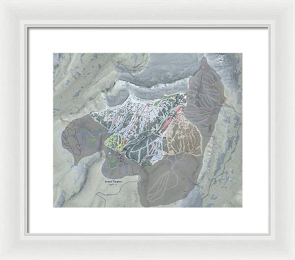 Grand Targhee Ski Trail Map - Framed Print - Powderaddicts