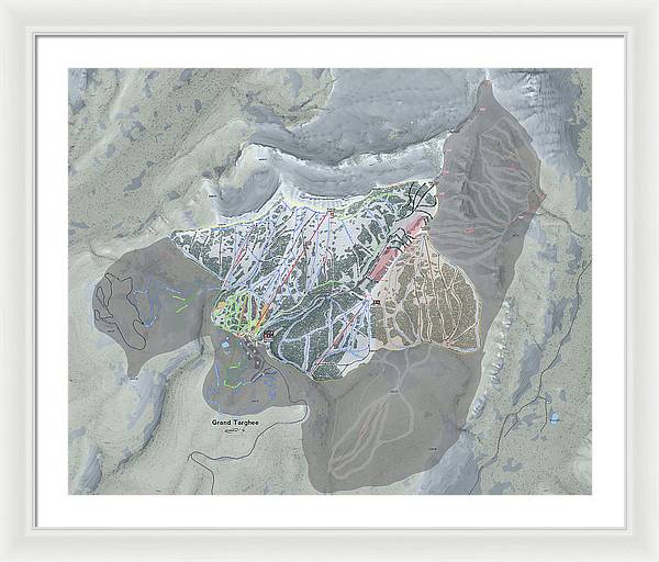Grand Targhee Ski Trail Map - Framed Print - Powderaddicts