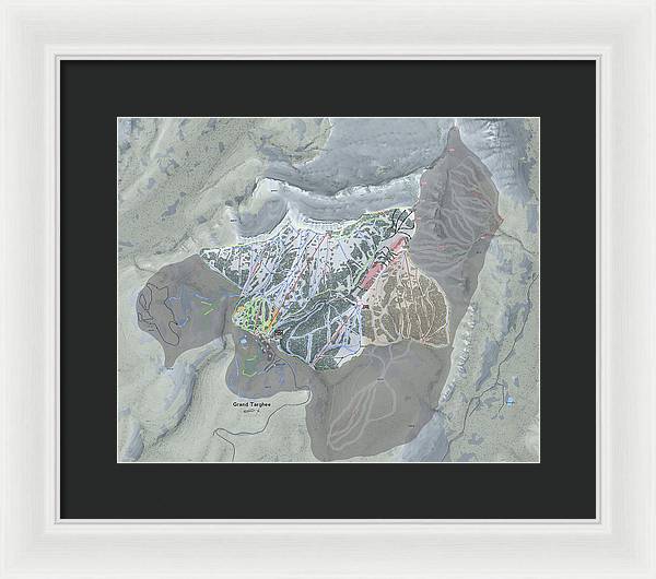 Grand Targhee Ski Trail Map - Framed Print - Powderaddicts