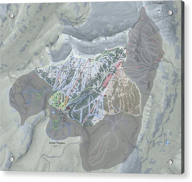 Grand Targhee Ski Trail Map - Acrylic Print - Powderaddicts