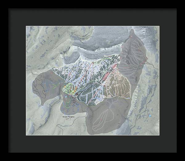 Grand Targhee Ski Trail Map - Framed Print - Powderaddicts
