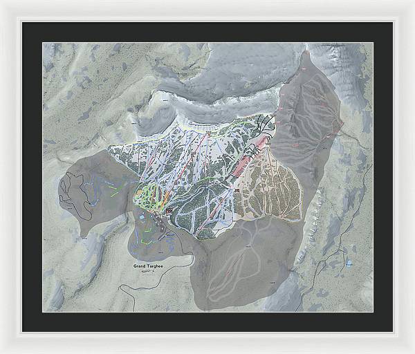 Grand Targhee Ski Trail Map - Framed Print - Powderaddicts
