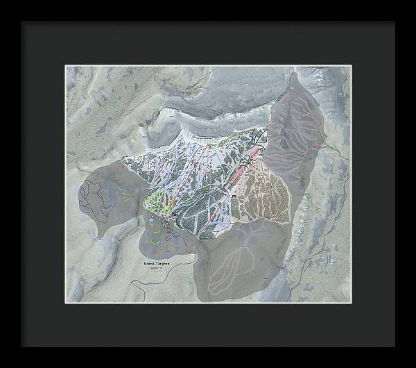 Grand Targhee Ski Trail Map - Framed Print - Powderaddicts