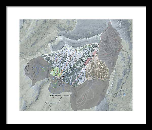 Grand Targhee Ski Trail Map - Framed Print - Powderaddicts