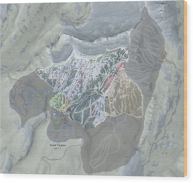 Grand Targhee Ski Trail Map - Wood Print - Powderaddicts
