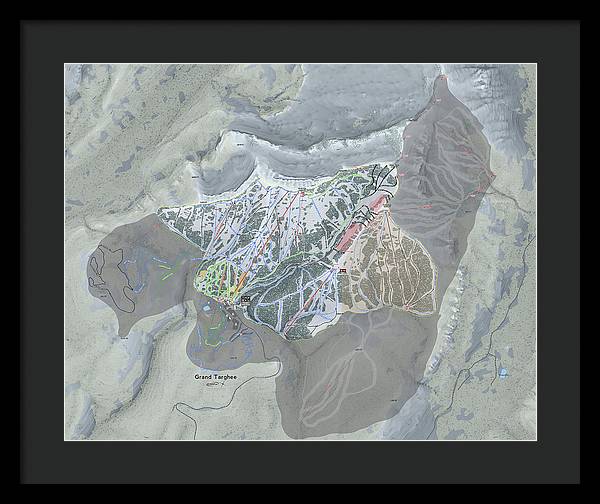 Grand Targhee Ski Trail Map - Framed Print - Powderaddicts
