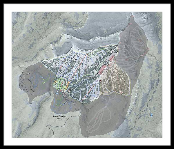 Grand Targhee Ski Trail Map - Framed Print - Powderaddicts