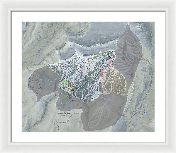 Grand Targhee Ski Trail Map - Framed Print - Powderaddicts