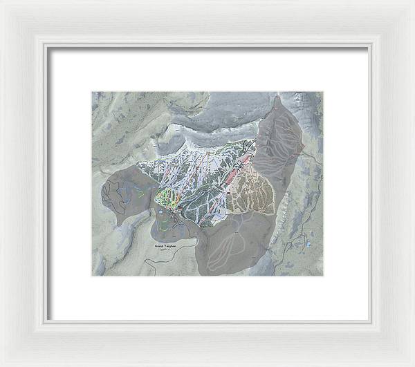 Grand Targhee Ski Trail Map - Framed Print - Powderaddicts
