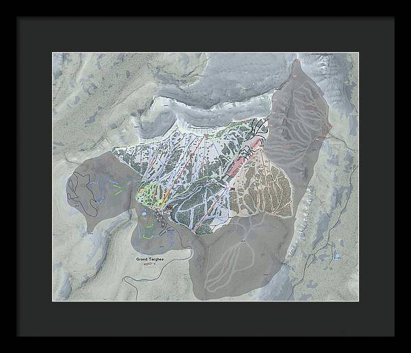 Grand Targhee Ski Trail Map - Framed Print - Powderaddicts