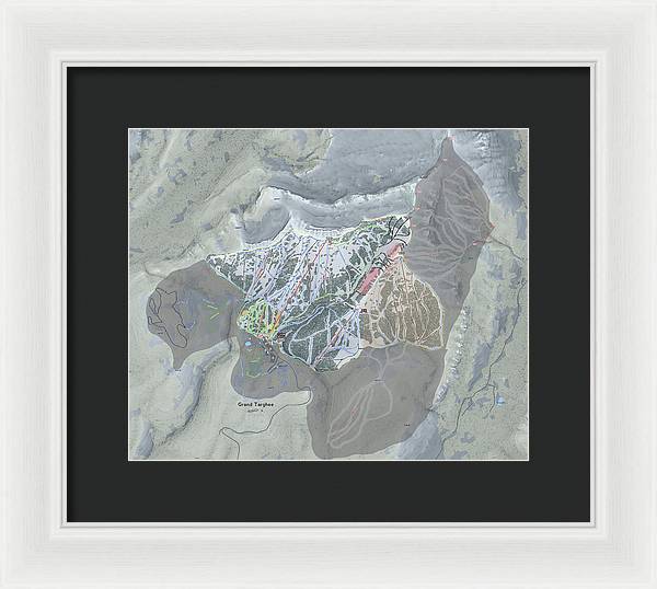 Grand Targhee Ski Trail Map - Framed Print - Powderaddicts