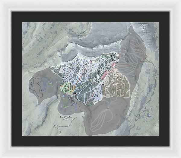Grand Targhee Ski Trail Map - Framed Print - Powderaddicts