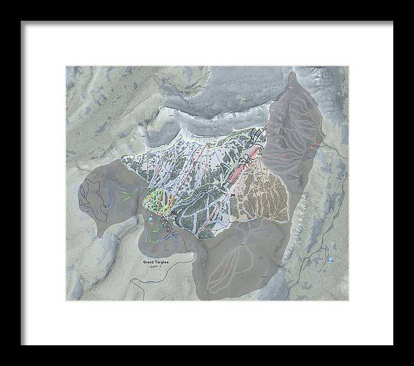 Grand Targhee Ski Trail Map - Framed Print - Powderaddicts