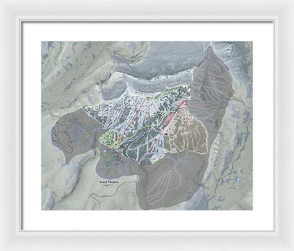 Grand Targhee Ski Trail Map - Framed Print - Powderaddicts