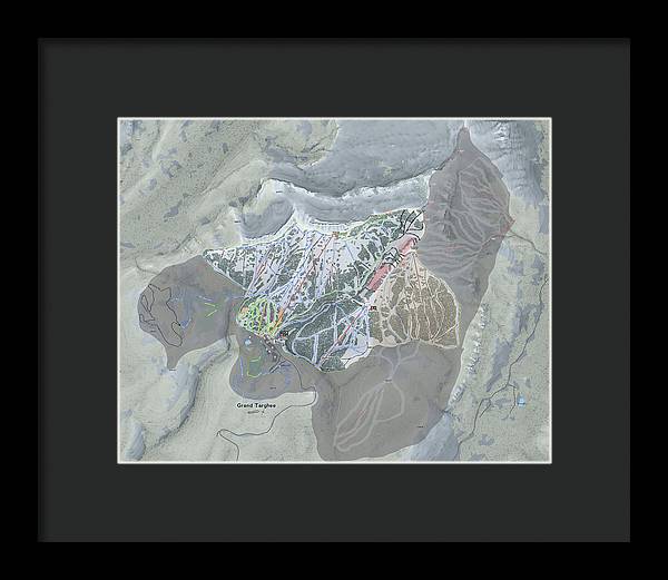 Grand Targhee Ski Trail Map - Framed Print - Powderaddicts
