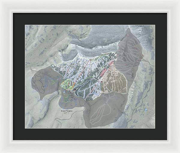 Grand Targhee Ski Trail Map - Framed Print - Powderaddicts