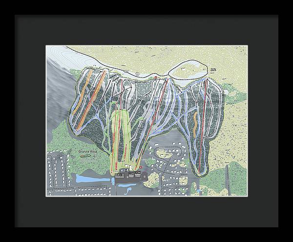 Granite Peak Ski Trail Map - Framed Print - Powderaddicts