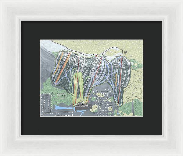 Granite Peak Ski Trail Map - Framed Print - Powderaddicts