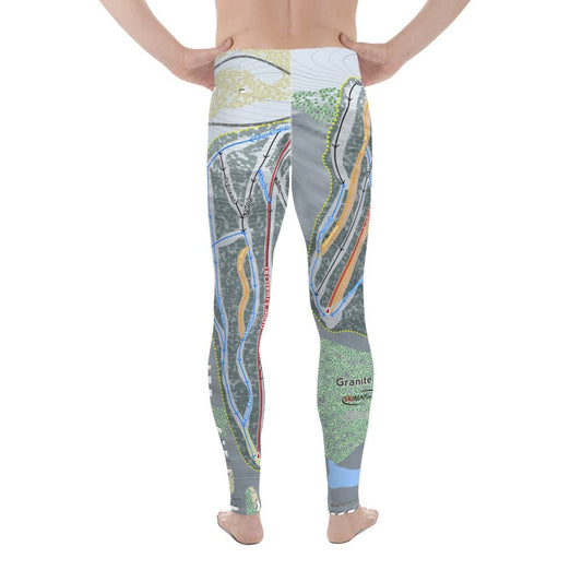 Granite Peak, Wisconsin Ski Trail Map Men's Base Layer Bottom - Powderaddicts