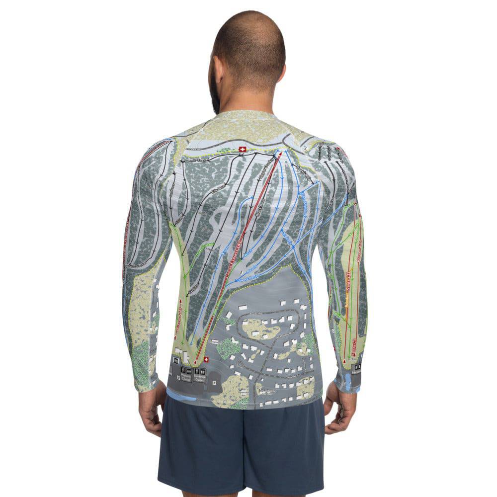 Granite Peak, Wisconsin Ski Trail Map Men's Base Layer Top - Powderaddicts