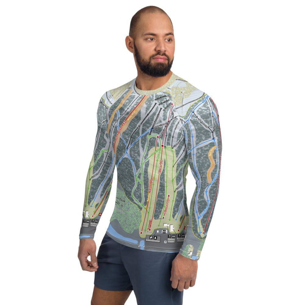 Granite Peak, Wisconsin Ski Trail Map Men's Base Layer Top - Powderaddicts