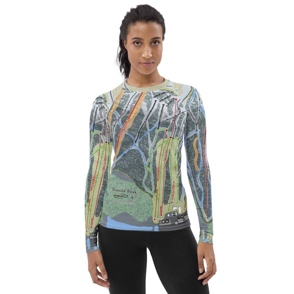 Granite Peak, Wisconsin Ski Trail Map Women's Base Layer Top