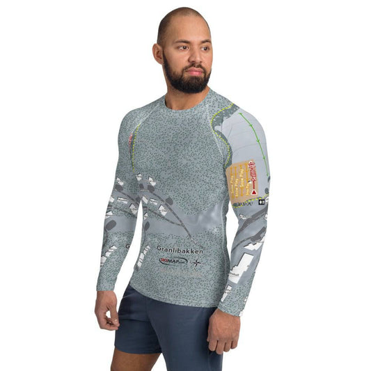 Granlibakken, California Ski Trail Map Men's Base Layer Top - Powderaddicts