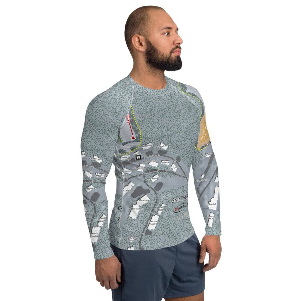 Granlibakken, California Ski Trail Map Men's Base Layer Top - Powderaddicts