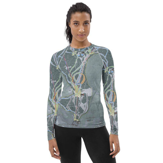Granlibakken, California Ski Trail Map Women's Base Layer Top - Powderaddicts
