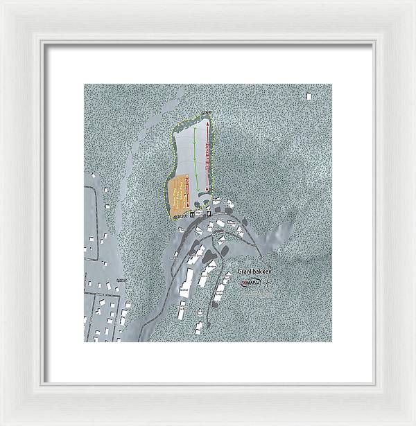 Granlibakken Ski Trail Map - Framed Print - Powderaddicts