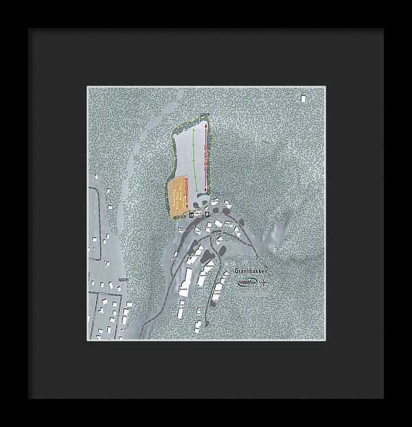 Granlibakken Ski Trail Map - Framed Print - Powderaddicts