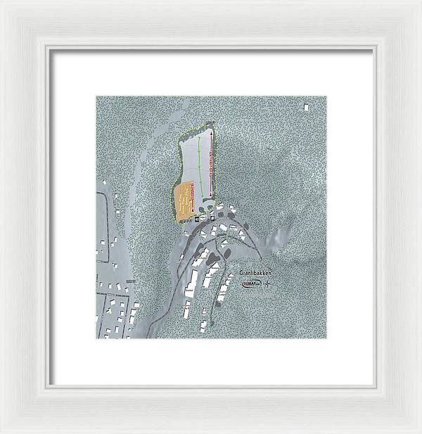 Granlibakken Ski Trail Map - Framed Print - Powderaddicts