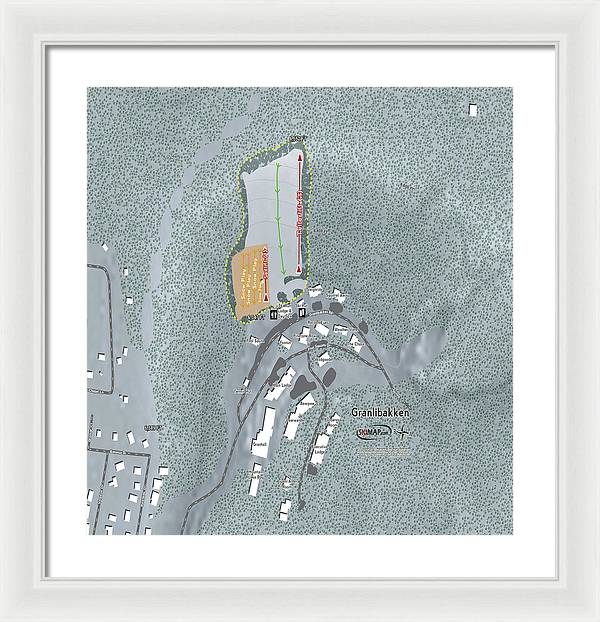 Granlibakken Ski Trail Map - Framed Print - Powderaddicts