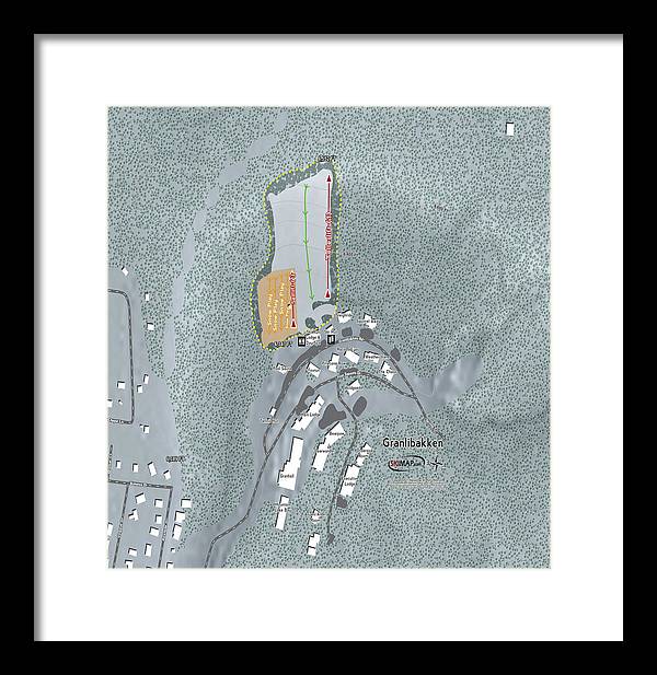 Granlibakken Ski Trail Map - Framed Print - Powderaddicts