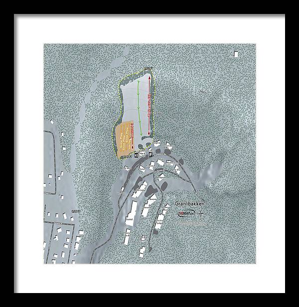 Granlibakken Ski Trail Map - Framed Print - Powderaddicts