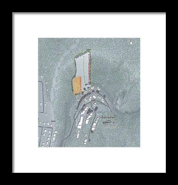 Granlibakken Ski Trail Map - Framed Print - Powderaddicts