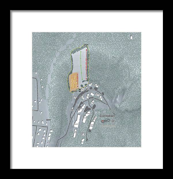 Granlibakken Ski Trail Map - Framed Print - Powderaddicts