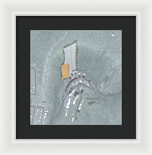 Granlibakken Ski Trail Map - Framed Print - Powderaddicts