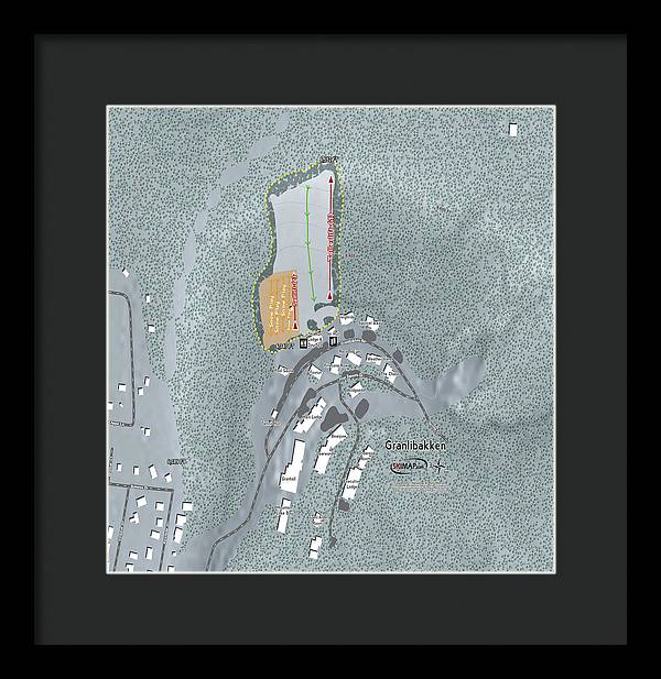 Granlibakken Ski Trail Map - Framed Print - Powderaddicts