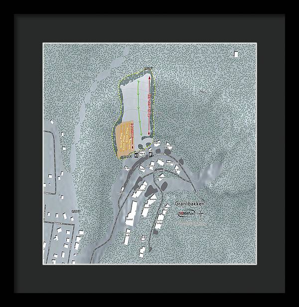 Granlibakken Ski Trail Map - Framed Print - Powderaddicts