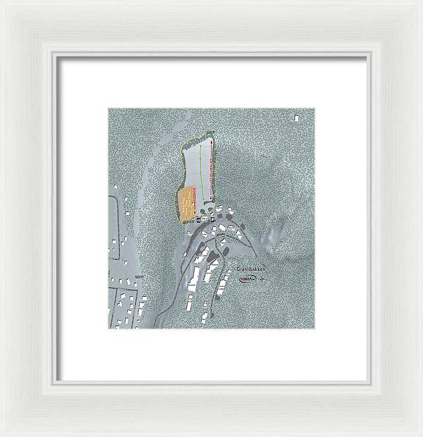 Granlibakken Ski Trail Map - Framed Print - Powderaddicts