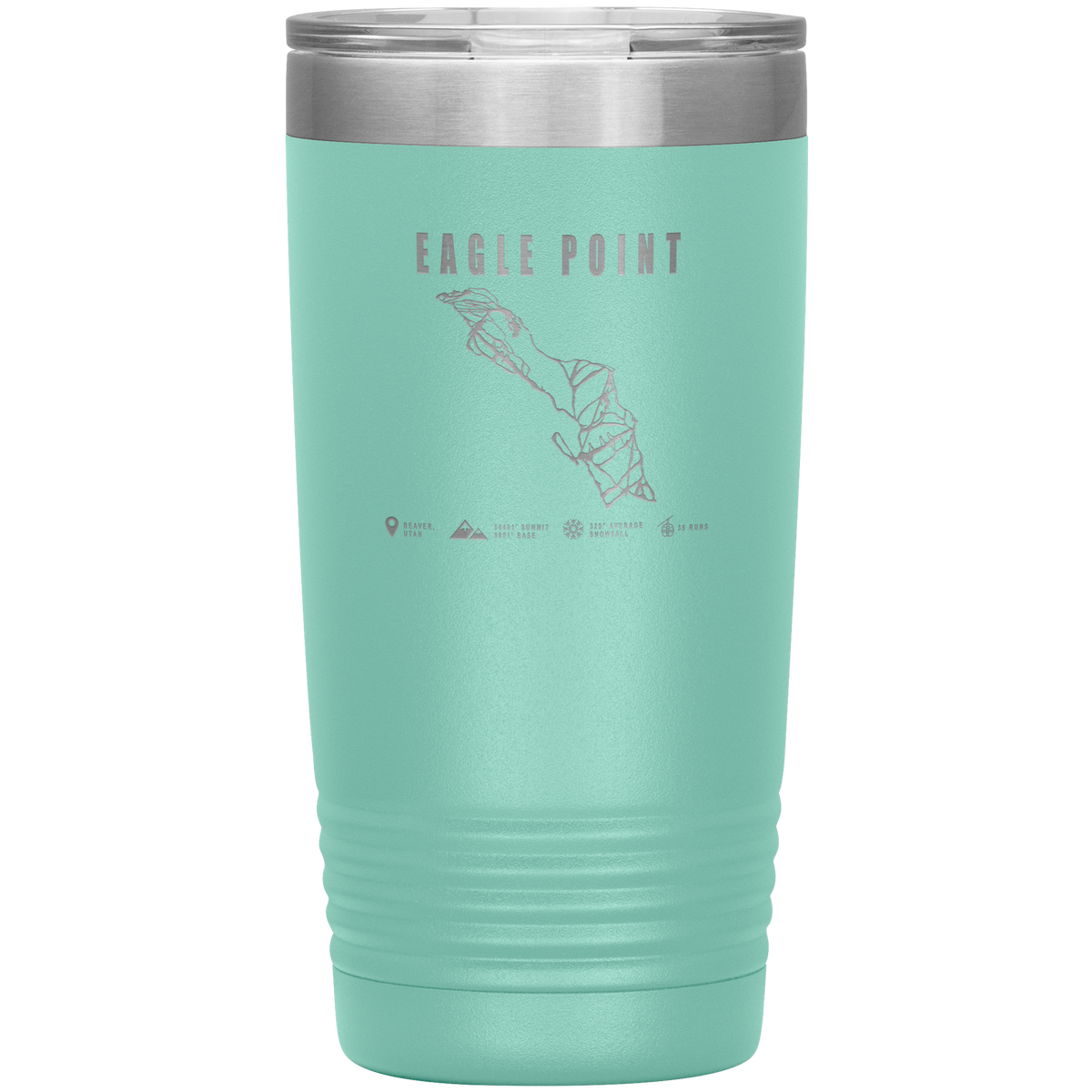 Eagle Point,Utah Ski Trail Map 20oz Tumbler - Powderaddicts