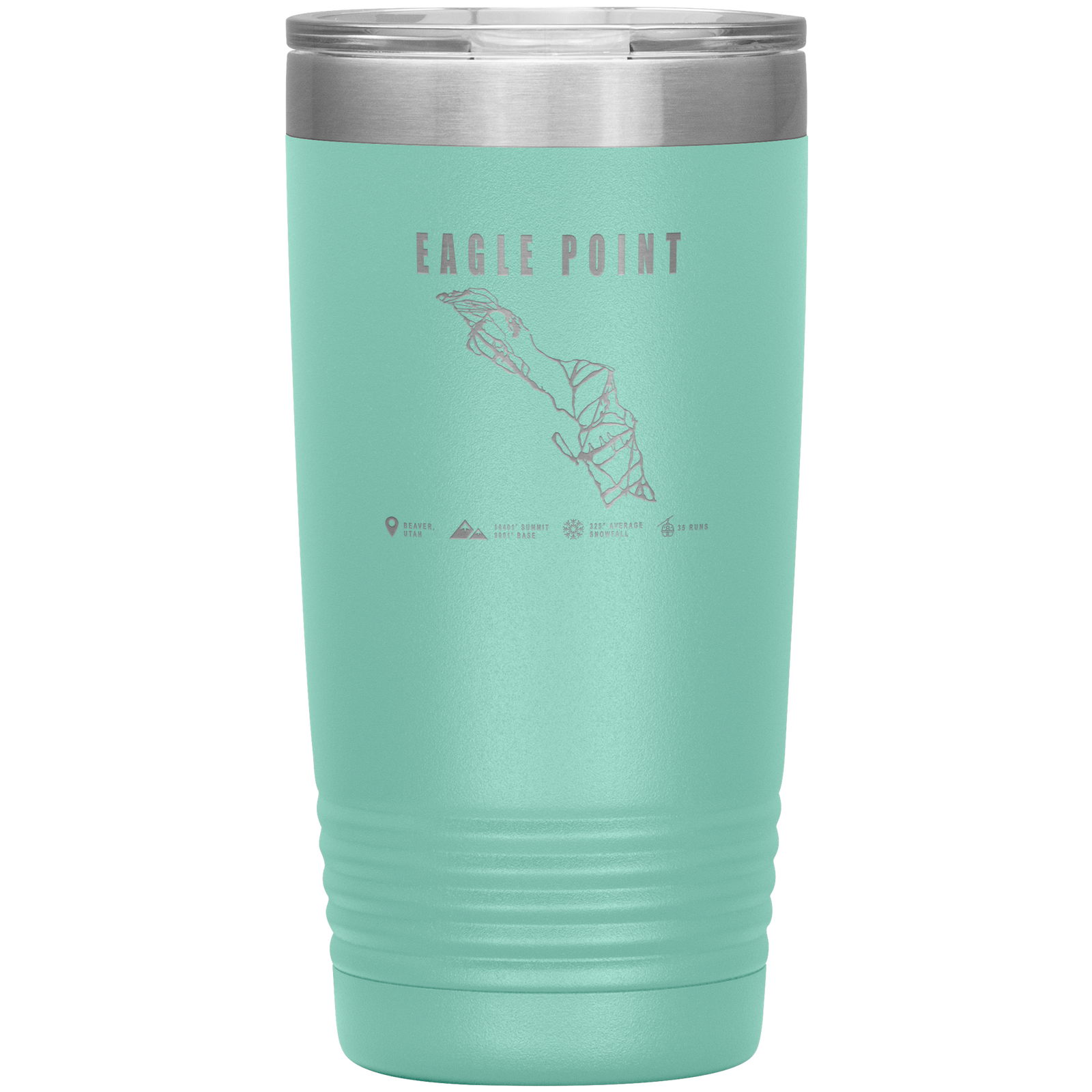 Eagle Point,Utah Ski Trail Map 20oz Tumbler - Powderaddicts