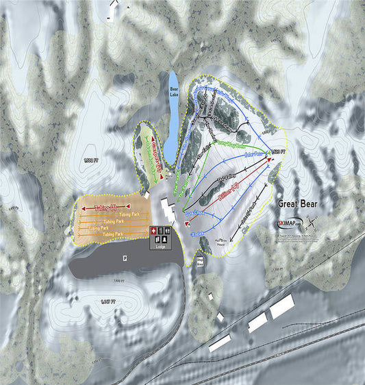 Great Bear Ski Trail Map - Art Print - Powderaddicts