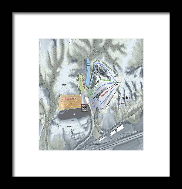 Great Bear Ski Trail Map - Framed Print - Powderaddicts