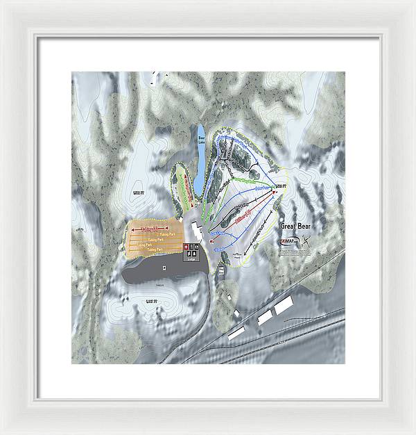 Great Bear Ski Trail Map - Framed Print - Powderaddicts