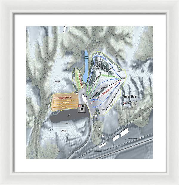 Great Bear Ski Trail Map - Framed Print - Powderaddicts