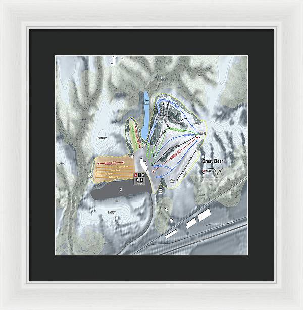 Great Bear Ski Trail Map - Framed Print - Powderaddicts