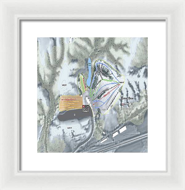 Great Bear Ski Trail Map - Framed Print - Powderaddicts